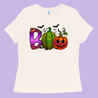 Boo Halloween Ladies Tee Designed By Racoondesign