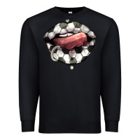 Black Soccer lips Premium Sweatshirt - HowdyJamesFarm