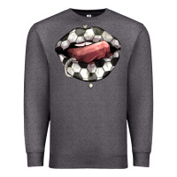 Charcoal Heather Soccer lips Premium Sweatshirt - HowdyJamesFarm