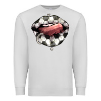 Dove Grey Soccer lips Premium Sweatshirt - HowdyJamesFarm
