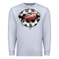 Heather Grey Soccer lips Premium Sweatshirt - HowdyJamesFarm