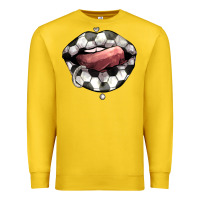 Lemon Soccer lips Premium Sweatshirt - HowdyJamesFarm