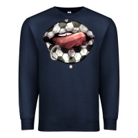 Navy Soccer lips Premium Sweatshirt - HowdyJamesFarm