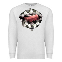 Oatmeal Heather Soccer lips Premium Sweatshirt - HowdyJamesFarm