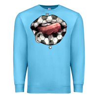 Ocean Blue Soccer lips Premium Sweatshirt - HowdyJamesFarm