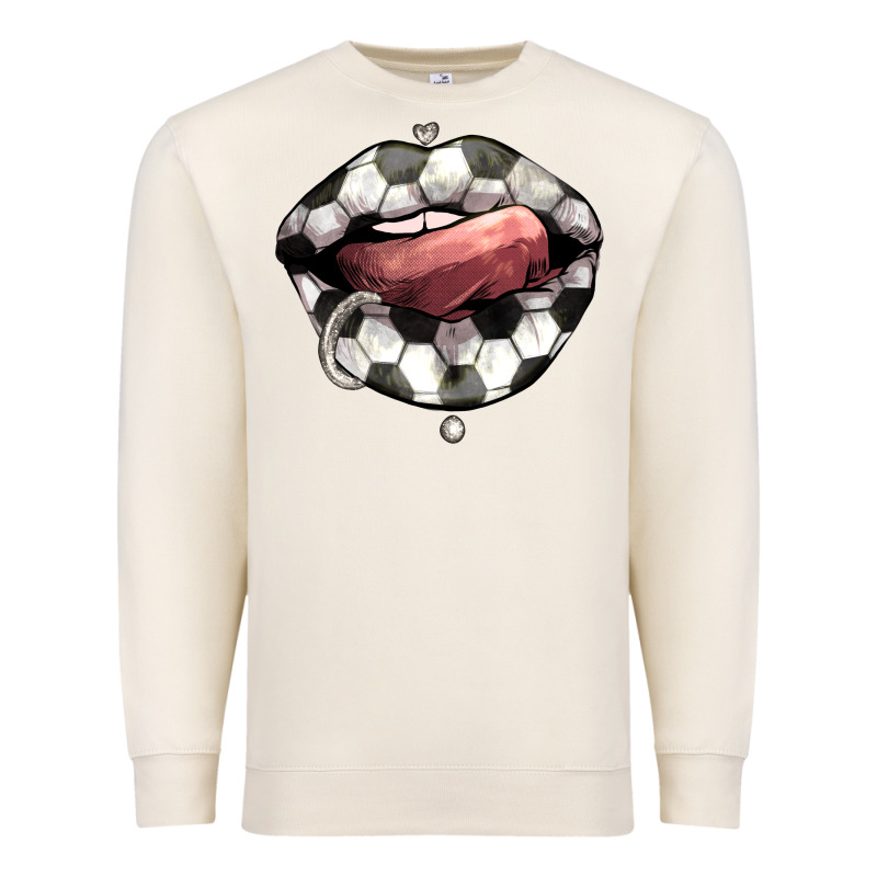 Soccer Lips Premium Sweatshirt by HowdyJamesFarm | Teevron