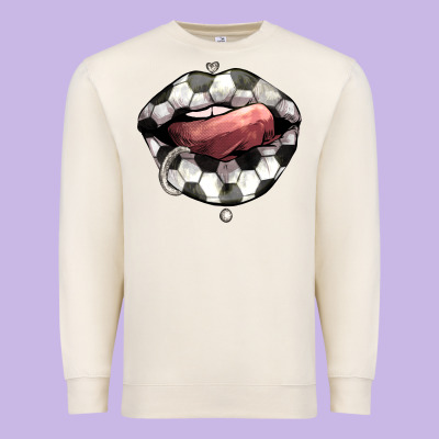 Soccer Lips Premium Sweatshirt Designed By Howdyjamesfarm