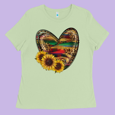 Sunflower Fall Heart Ladies Tee Designed By Ranaportraitstore