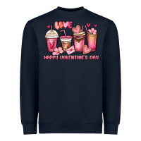 Navy happy valentine's day coffee cups Heavyweight Sweatshirt - MaliasSmallBusiness