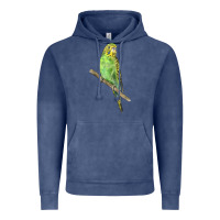 Vintage Denim Budgeriar Bird Parrot Vintage Hoodie - LillyAllenDesigns