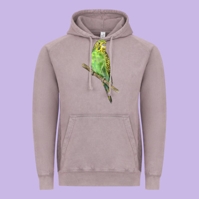 Budgeriar Bird Parrot Vintage Hoodie Designed By Lillyallendesigns