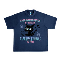 Navy i survived 100 days of school cat Urban Heavy Tee - MaliasSmallBusiness
