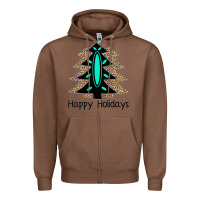 Chestnut Happy Holidays Tree Zipper Hoodie - Bettercallsaul