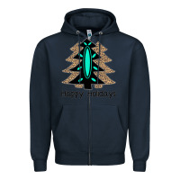 Navy Happy Holidays Tree Zipper Hoodie - Bettercallsaul