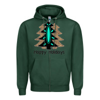 Sports Green Happy Holidays Tree Zipper Hoodie - Bettercallsaul