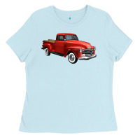 Baby Blue western red truck right 34 view 1 Ladies Tee - FaDigitalArtStudio