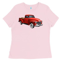 Bubblegum Pink western red truck right 34 view 1 Ladies Tee - FaDigitalArtStudio