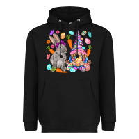 Black Easter gnome and rabbit Easter Day Heavyweight Hoodie - HowdyJamesFarm
