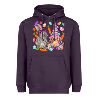 Plum Easter gnome and rabbit Easter Day Heavyweight Hoodie - HowdyJamesFarm