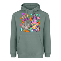 Sage Easter gnome and rabbit Easter Day Heavyweight Hoodie - HowdyJamesFarm
