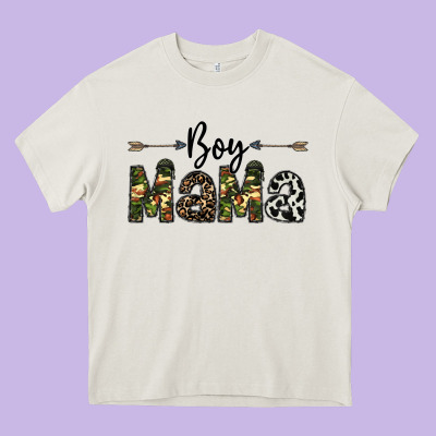 Boy Mama Heavy Core Tee Designed By Cowhidedigitalart