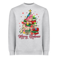 Heather Grey merry bookmas christmas book tree Heavyweight Sweatshirt - MaliasSmallBusiness