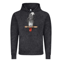 Vintage Black African Gray Parrot Bird Vintage Hoodie - LillyAllenDesigns