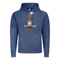 Vintage Denim African Gray Parrot Bird Vintage Hoodie - LillyAllenDesigns