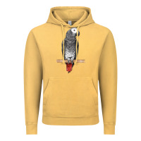 Vintage Mustard African Gray Parrot Bird Vintage Hoodie - LillyAllenDesigns