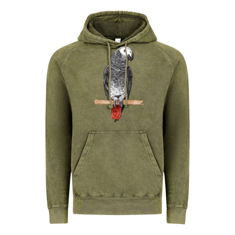 African Gray Parrot Bird Vintage Hoodie by LillyAllenDesigns | Teevron