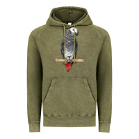 Vintage Olive African Gray Parrot Bird Vintage Hoodie - LillyAllenDesigns