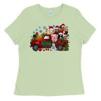 Matcha christmas farm animals truck Ladies Tee - RacoonDesign