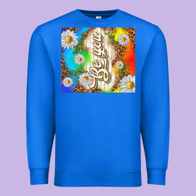 Be You With Daisies Premium Sweatshirt Designed By Tumblerdesignbyshophia