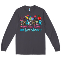 Smoke this teacher wears her her on her sleeve Long Sleeve Tee - NancyCooperArtShop
