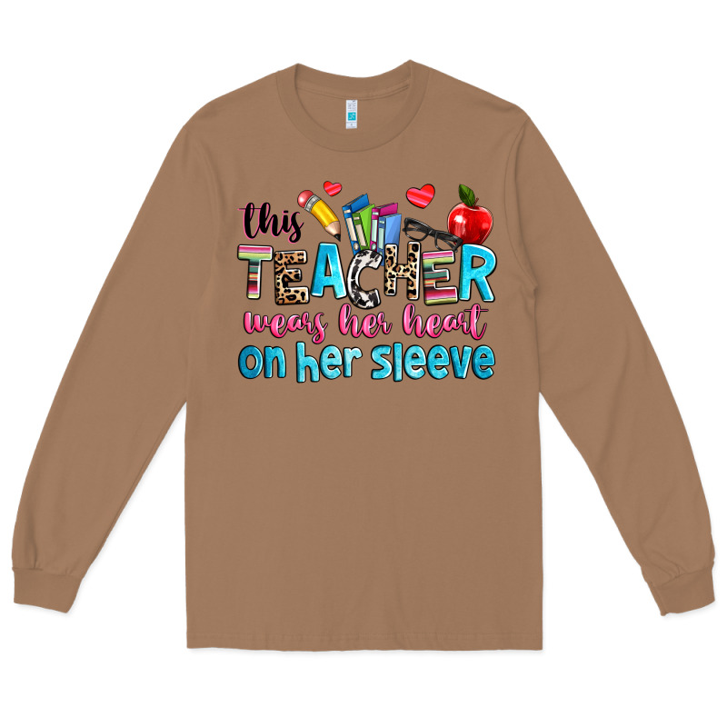This Teacher Wears Her Her On Her Sleeve Long Sleeve Tee by NancyCooperArtShop | Teevron