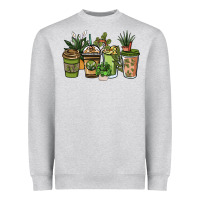 Heather Grey plant lover coffee cups Heavyweight Sweatshirt - NancyCooperArtShop
