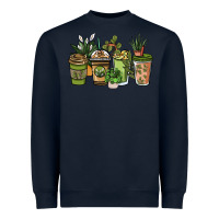 Navy plant lover coffee cups Heavyweight Sweatshirt - NancyCooperArtShop