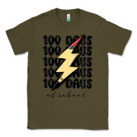 Army Green 100 days of school Classic Tee - MaliasSmallBusiness