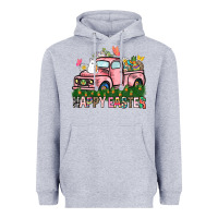 Heather Grey Happy Easter Day truck Heavyweight Hoodie - HowdyJamesFarm