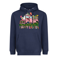 Navy Happy Easter Day truck Heavyweight Hoodie - HowdyJamesFarm