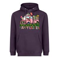 Plum Happy Easter Day truck Heavyweight Hoodie - HowdyJamesFarm