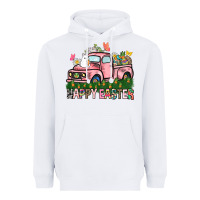 White Happy Easter Day truck Heavyweight Hoodie - HowdyJamesFarm