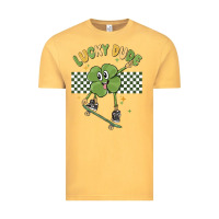 Vintage Mustard lucky dude Vintage Tee - MaliasSmallBusiness