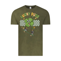 Vintage Olive lucky dude Vintage Tee - MaliasSmallBusiness