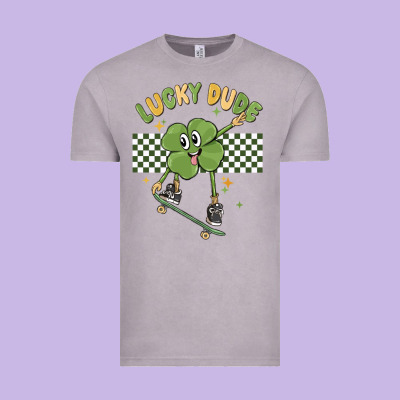Lucky Dude Vintage Tee Designed By Maliassmallbusiness