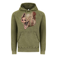 Vintage Olive american yorkshire pig face Vintage Hoodie - LillyAllenDesigns