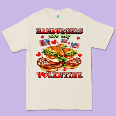 Hamburger Are My Valentine Premium Tee Designed By Adodesignshop