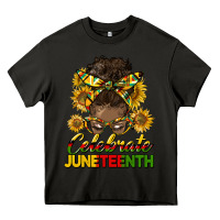 Asphalt celebrate juneteenth black woman bun Heavy Core Tee - HRA Design Shop