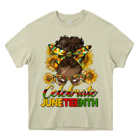 Celebrate Juneteenth Black Woman Bun Heavy Core Tee | Teevron