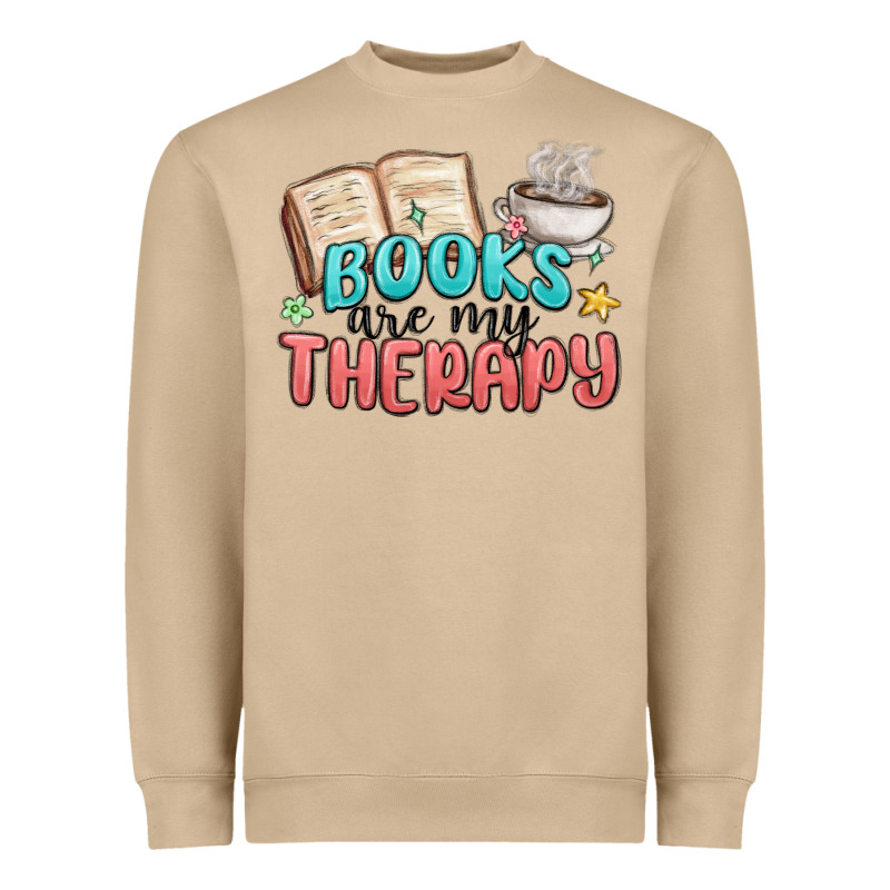 Books Are My Therapy Heavyweight Sweatshirt by MaliasSmallBusiness | Teevron